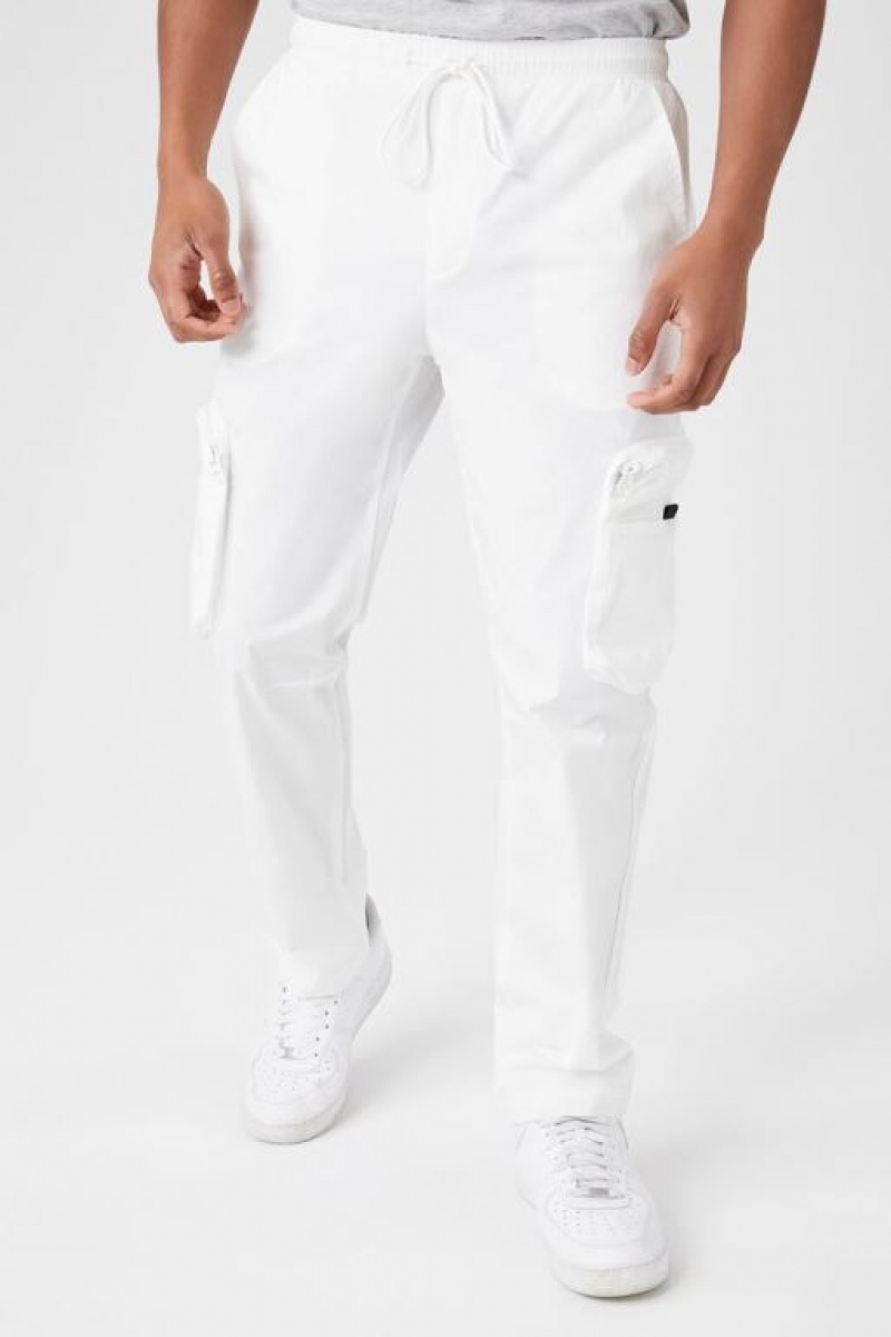 Pantalon Forever 21 Drawstring Cargo Joggers Hombre Blancas | jXoldxav4r7