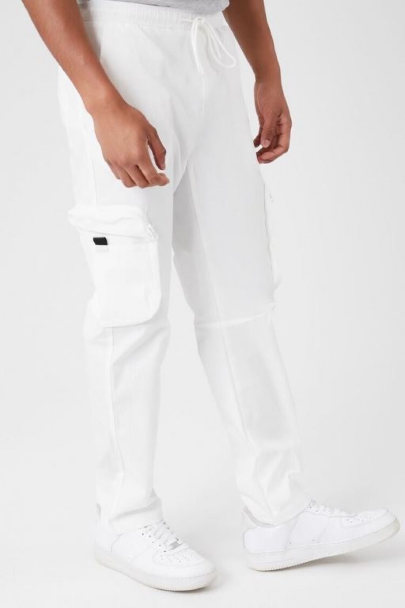 Pantalon Forever 21 Drawstring Cargo Joggers Hombre Blancas | jXoldxav4r7