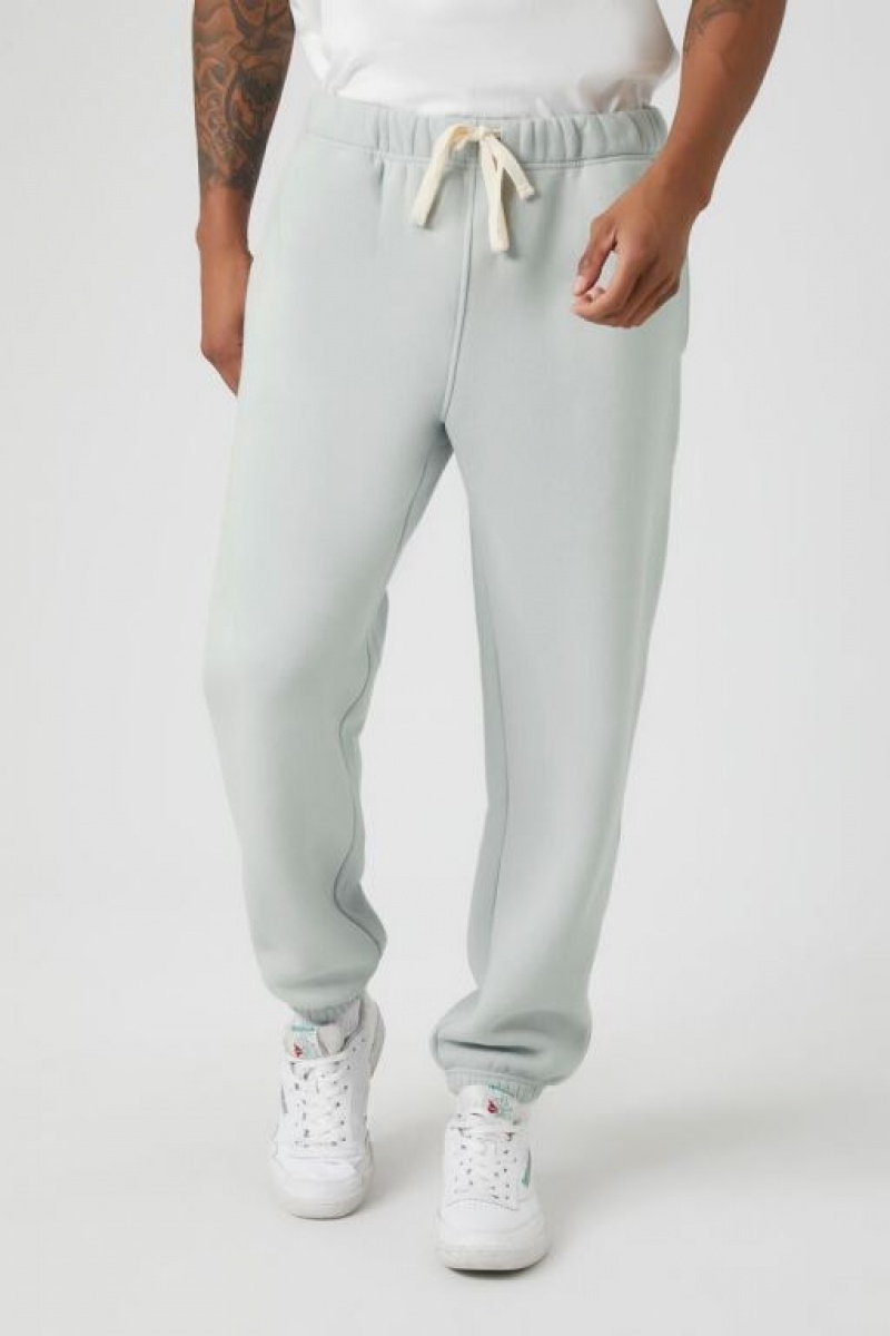 Pantalon Forever 21 Drawstring Cotton Blend Joggers Hombre Gris Claro | gBlgTrbxYLQ