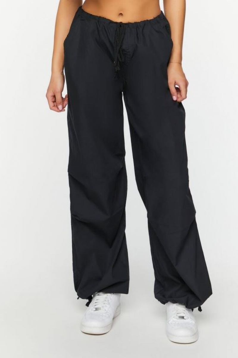 Pantalon Forever 21 Drawstring Low Rise Parachute Mujer Negras | i56ntbDN27R