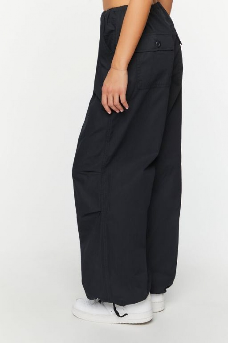 Pantalon Forever 21 Drawstring Low Rise Parachute Mujer Negras | i56ntbDN27R