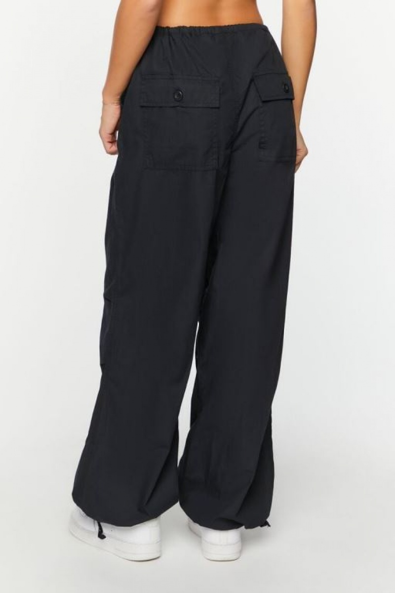 Pantalon Forever 21 Drawstring Low Rise Parachute Mujer Negras | i56ntbDN27R