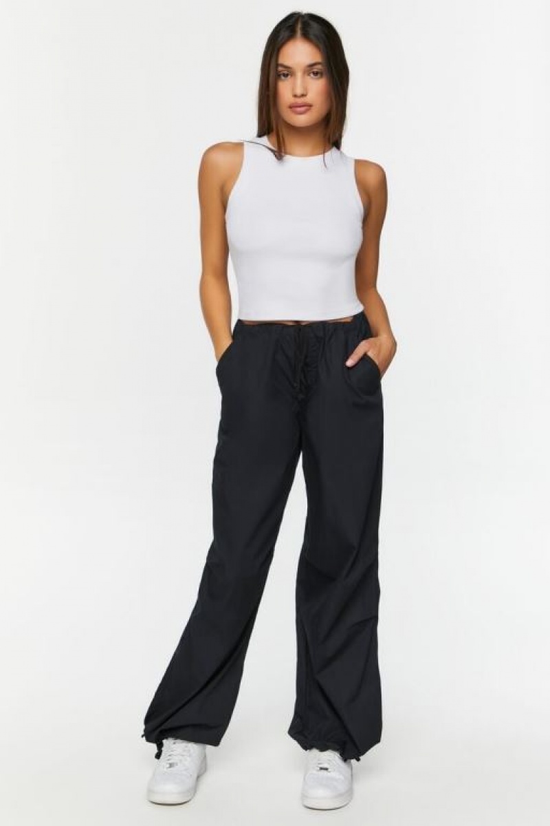 Pantalon Forever 21 Drawstring Low Rise Parachute Mujer Negras | i56ntbDN27R