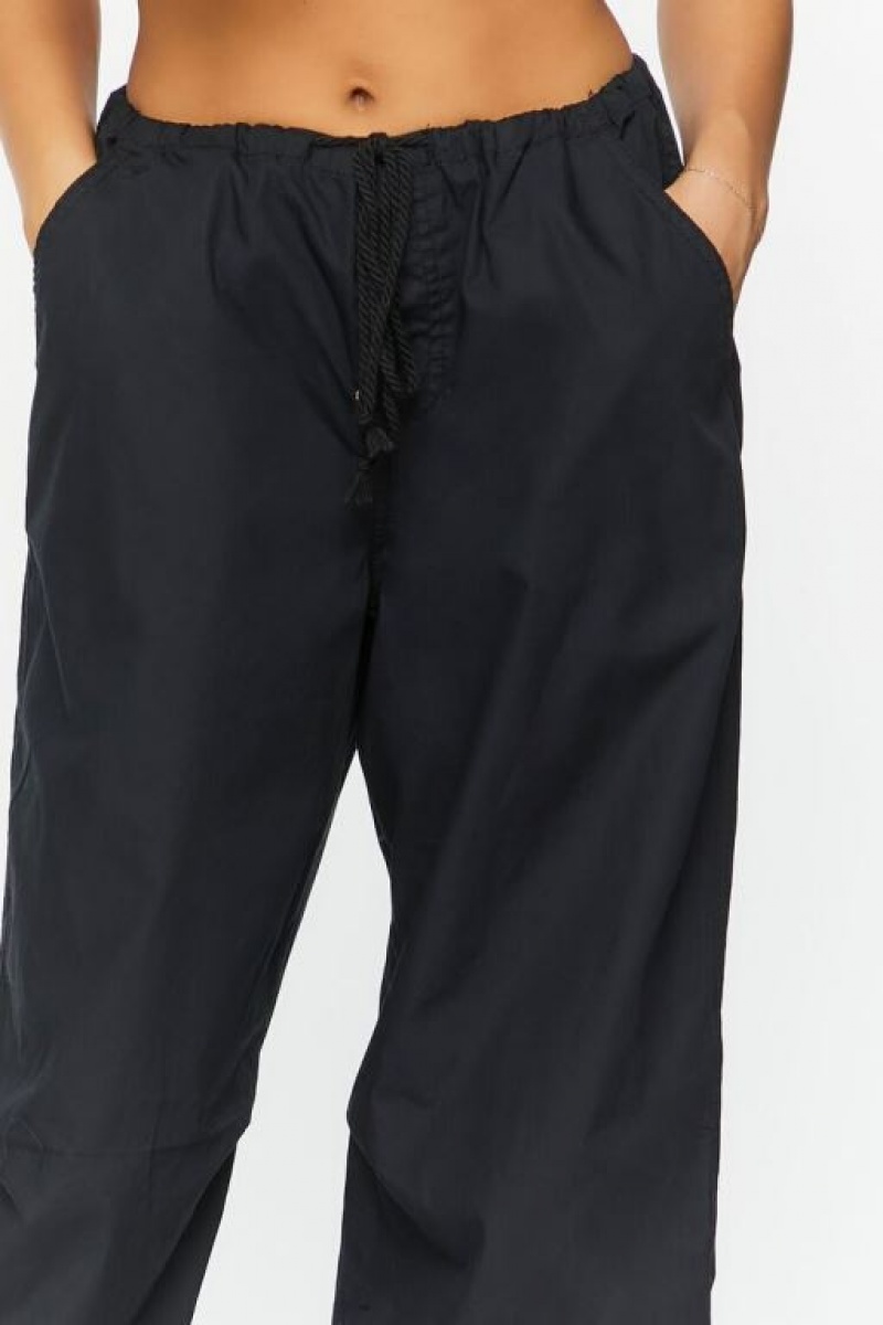 Pantalon Forever 21 Drawstring Low Rise Parachute Mujer Negras | i56ntbDN27R