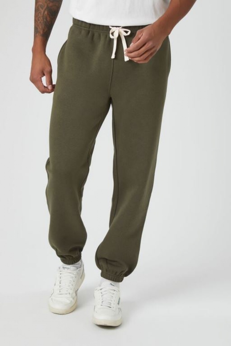 Pantalon Forever 21 Drawstring Pocket Joggers Hombre Verde Oliva | XY7xKCGkpdd