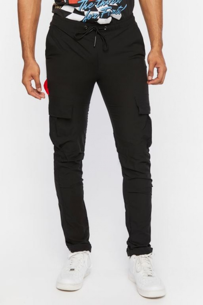 Pantalon Forever 21 Drawstring Utility Hombre Negras | Q1LYm0xlMxj