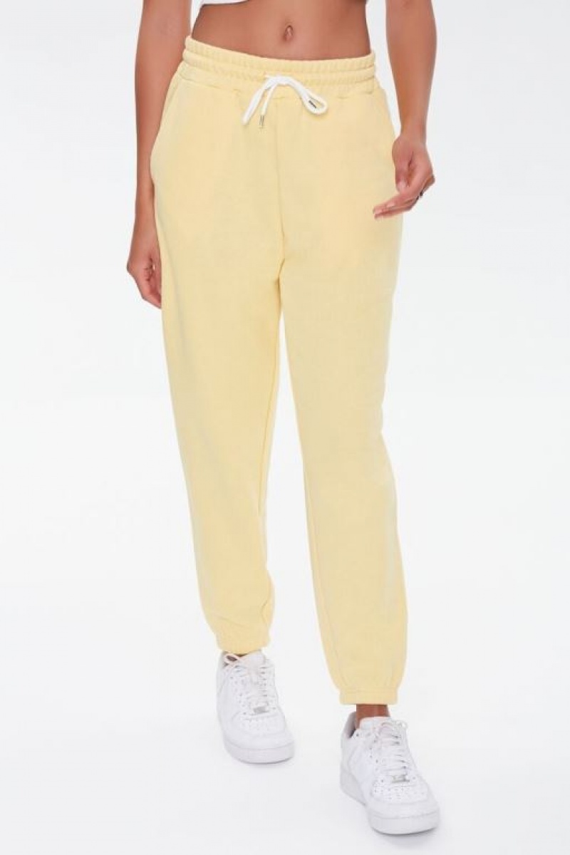 Pantalon Forever 21 Drawstring Waist Joggers Mujer Butter | XHD0wLnkVT8