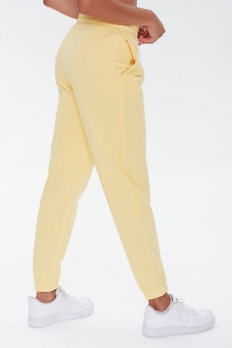 Pantalon Forever 21 Drawstring Waist Joggers Mujer Butter | XHD0wLnkVT8