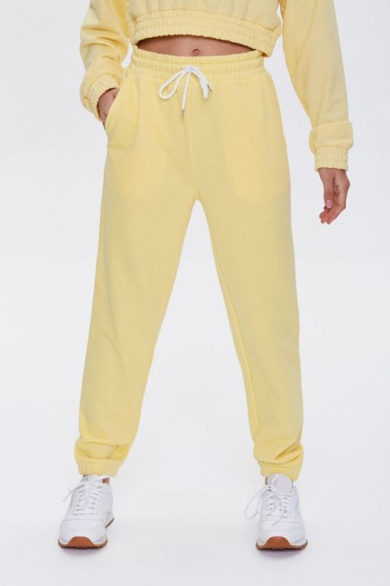 Pantalon Forever 21 Drawstring Waist Joggers Mujer Amarillo Claro | myRroHidQU6