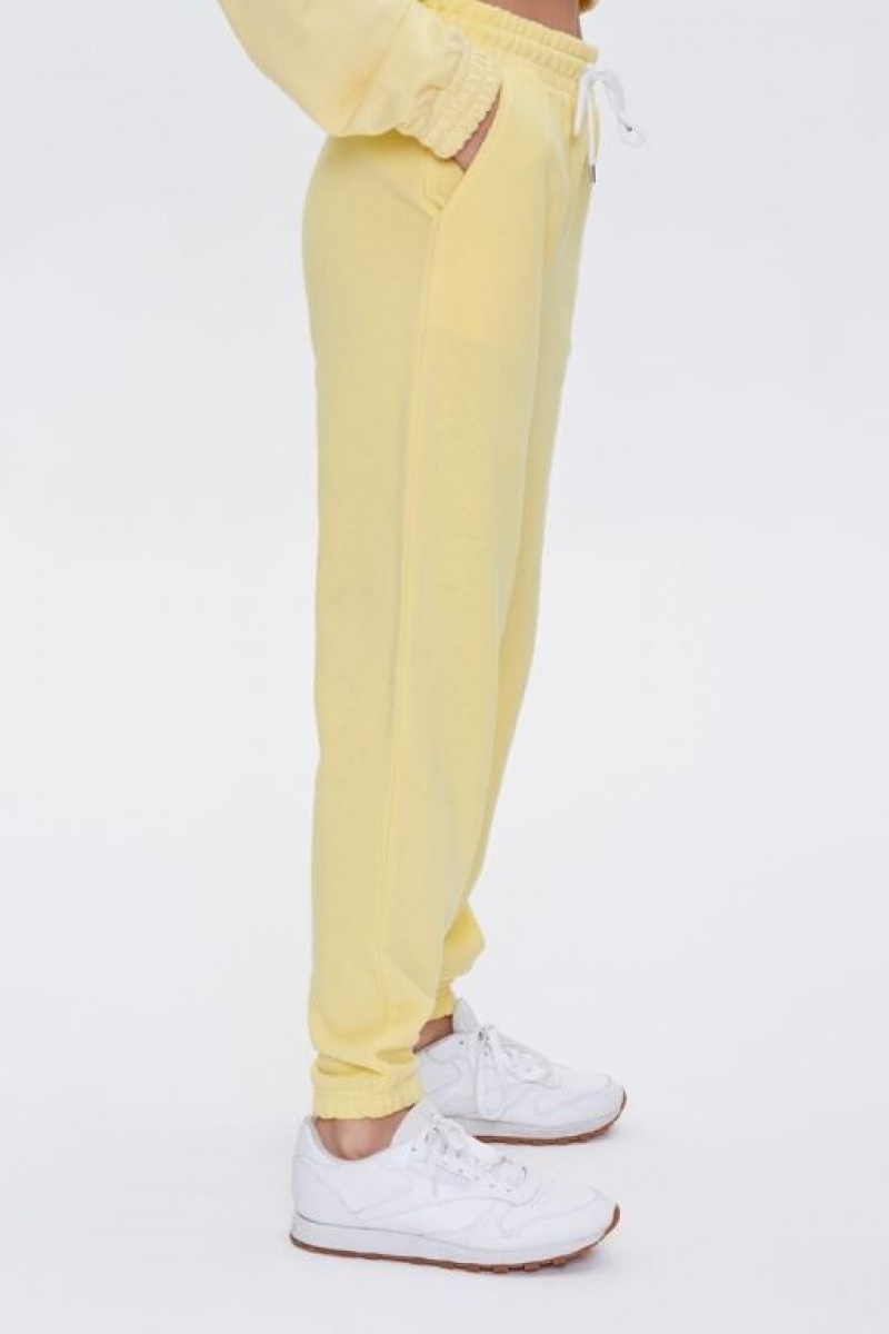 Pantalon Forever 21 Drawstring Waist Joggers Mujer Amarillo Claro | myRroHidQU6