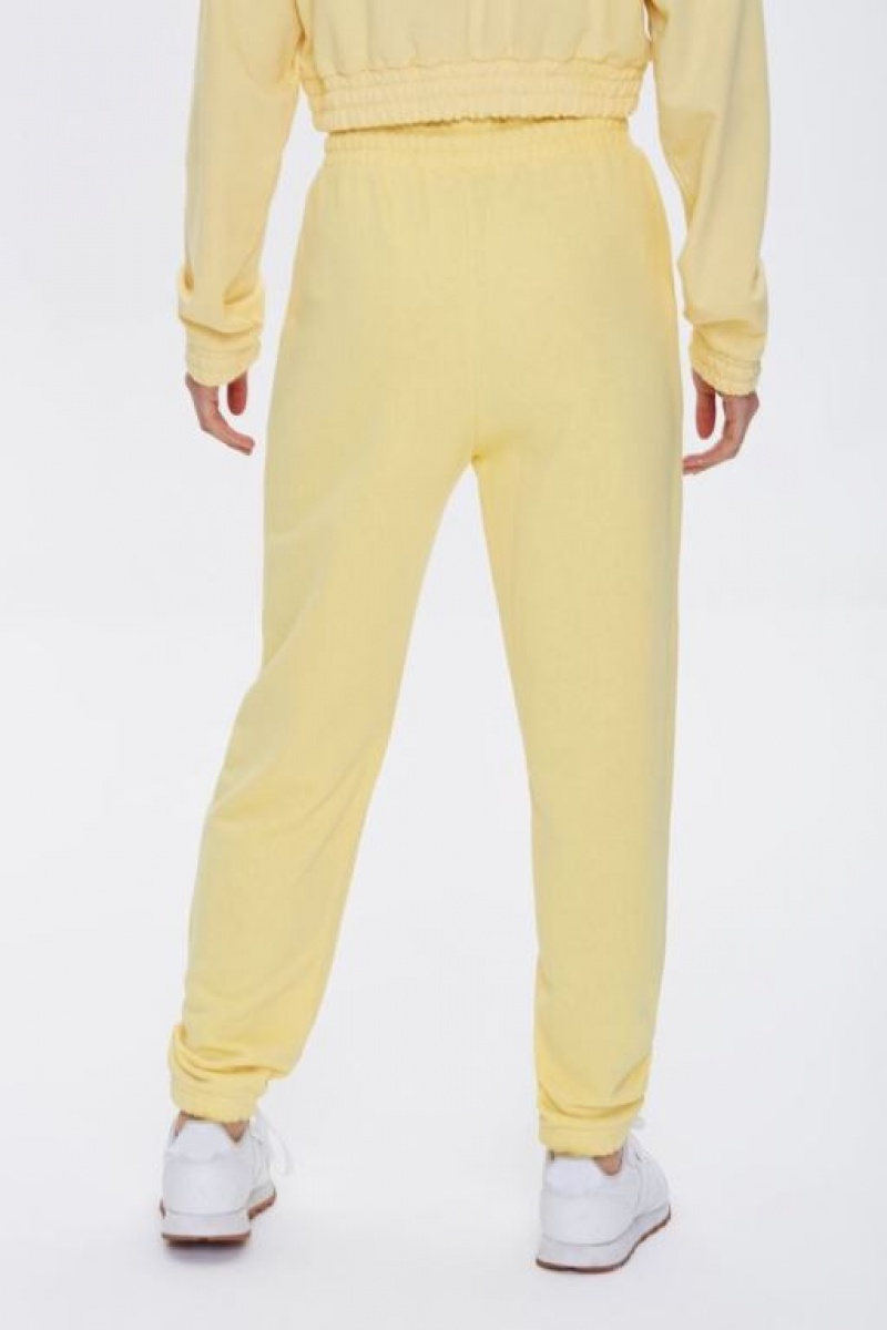 Pantalon Forever 21 Drawstring Waist Joggers Mujer Amarillo Claro | myRroHidQU6