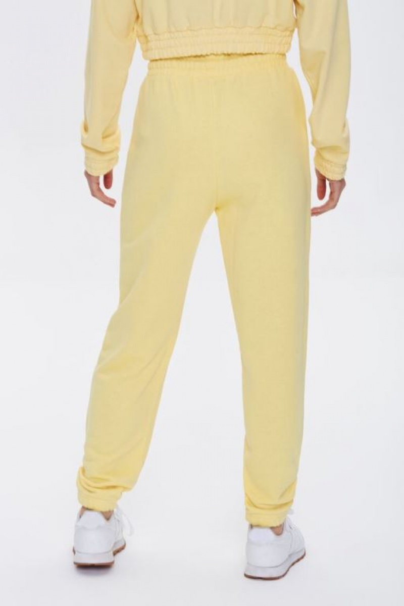 Pantalon Forever 21 Drawstring Waist Joggers Mujer Amarillo Claro | bHxxj5n54lo