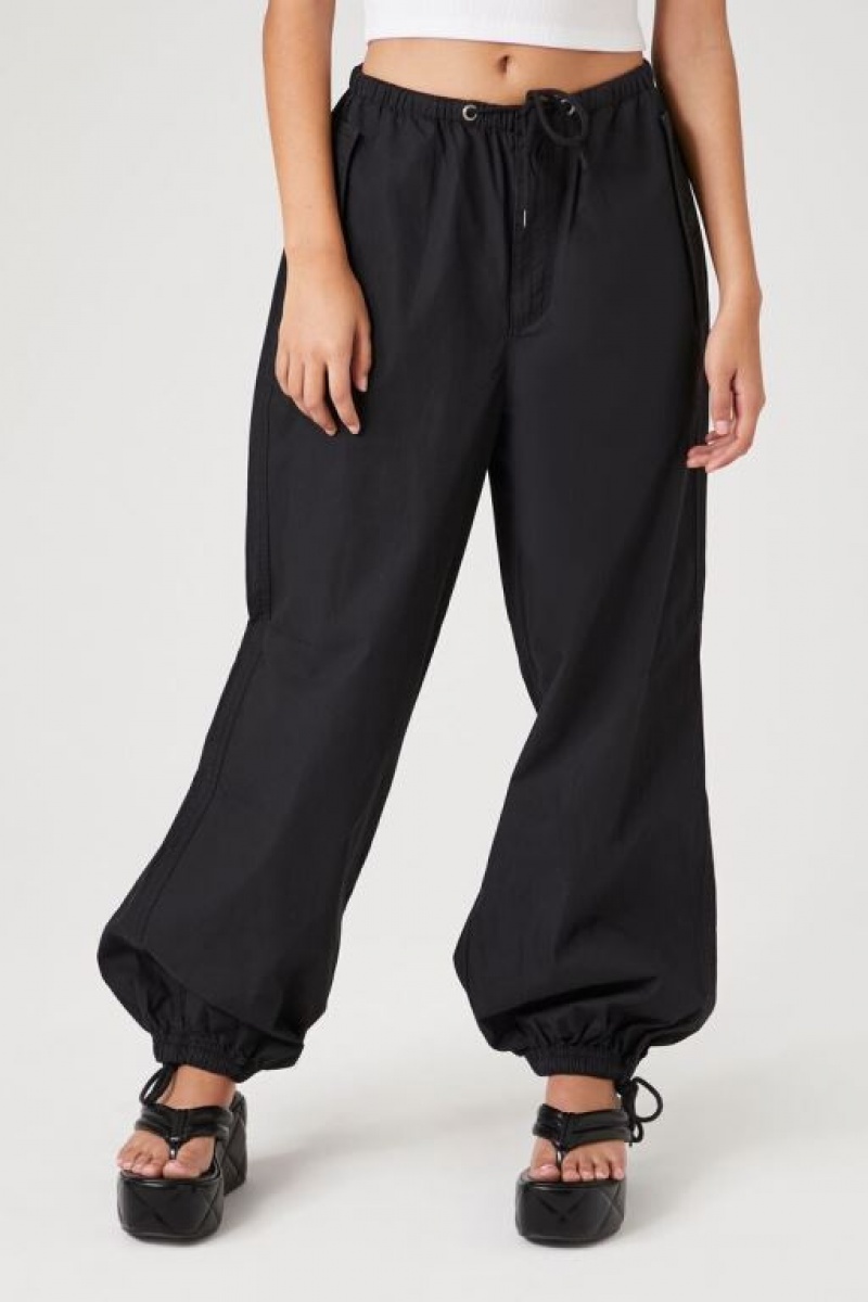 Pantalon Forever 21 Drawstring Wide Leg Joggers Mujer Negras | 2w8fIeIjXy5