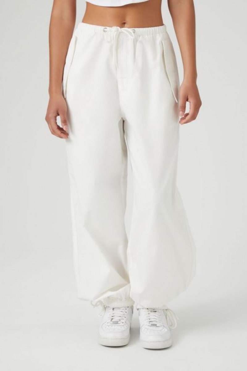 Pantalon Forever 21 Drawstring Wide Leg Joggers Mujer Blancas | ZCTU6J3uUXo