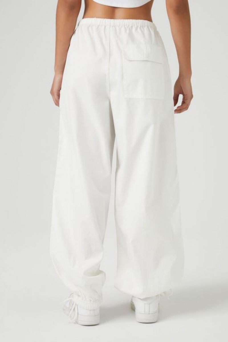 Pantalon Forever 21 Drawstring Wide Leg Joggers Mujer Blancas | ZCTU6J3uUXo