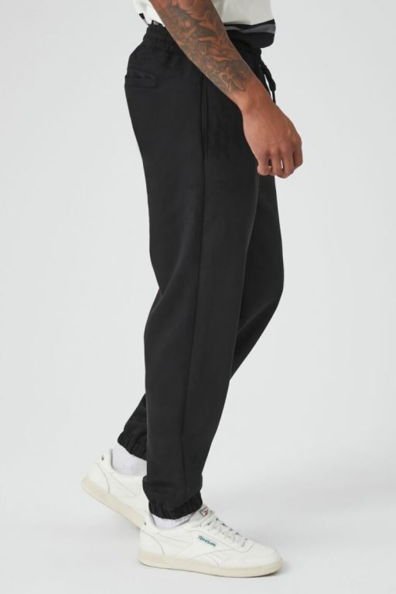 Pantalon Forever 21 Faux Suede Drawstring Joggers Hombre Negras | yp3ddpjX345