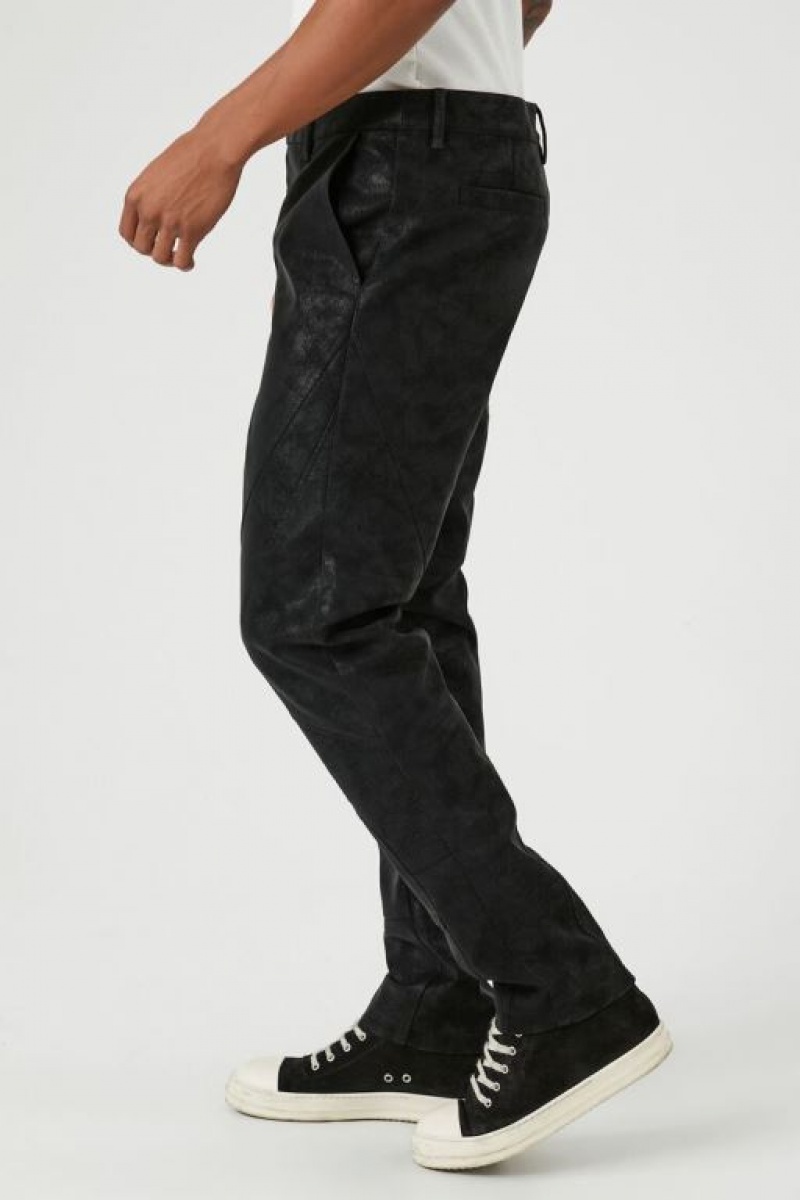 Pantalon Forever 21 Faux Suede Slim Fit Hombre Negras | fE19UGOTIh4