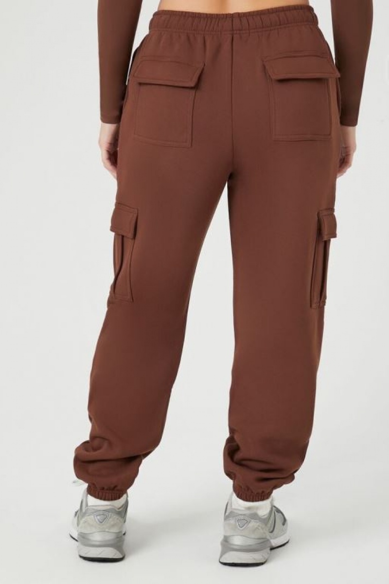 Pantalon Forever 21 Fleece Cargo Joggers Mujer Chocolate | gZZBnD943k7