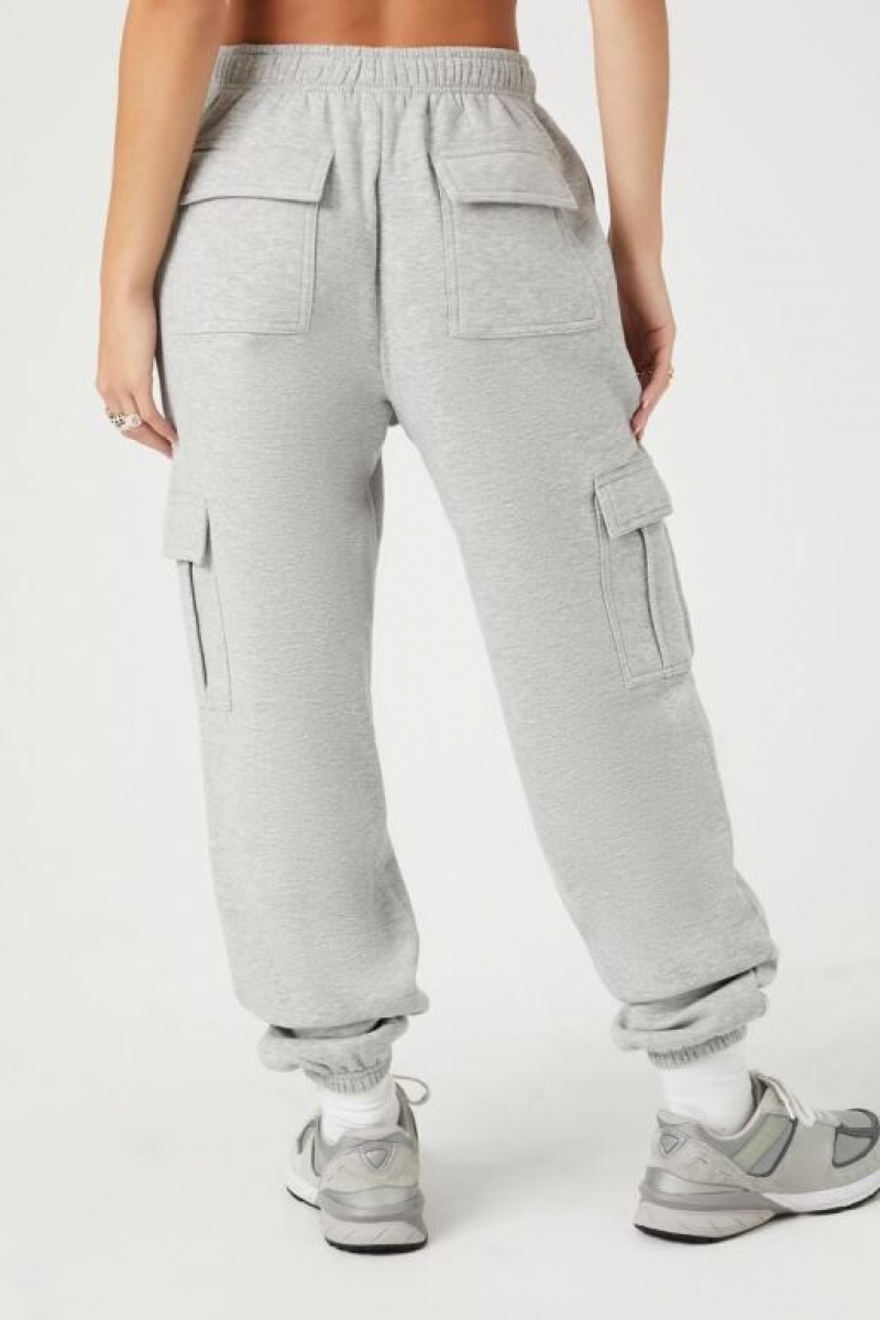 Pantalon Forever 21 Fleece Cargo Joggers Mujer Gris | 3CvVVlBjjkM