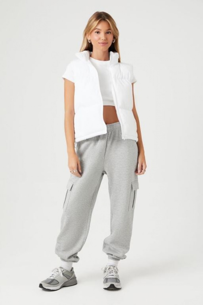 Pantalon Forever 21 Fleece Cargo Joggers Mujer Gris | 3CvVVlBjjkM