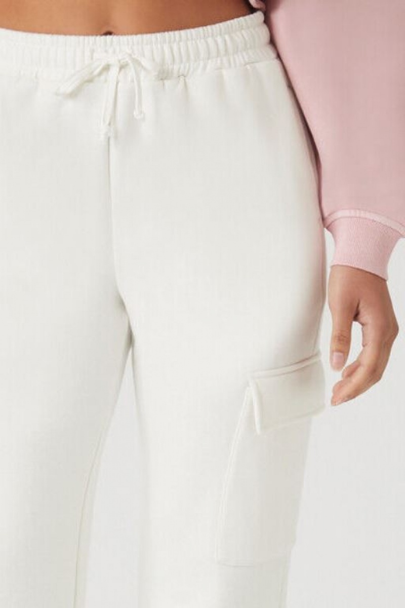 Pantalon Forever 21 Fleece Cargo Mujer Blancas | PFLVgFEritU