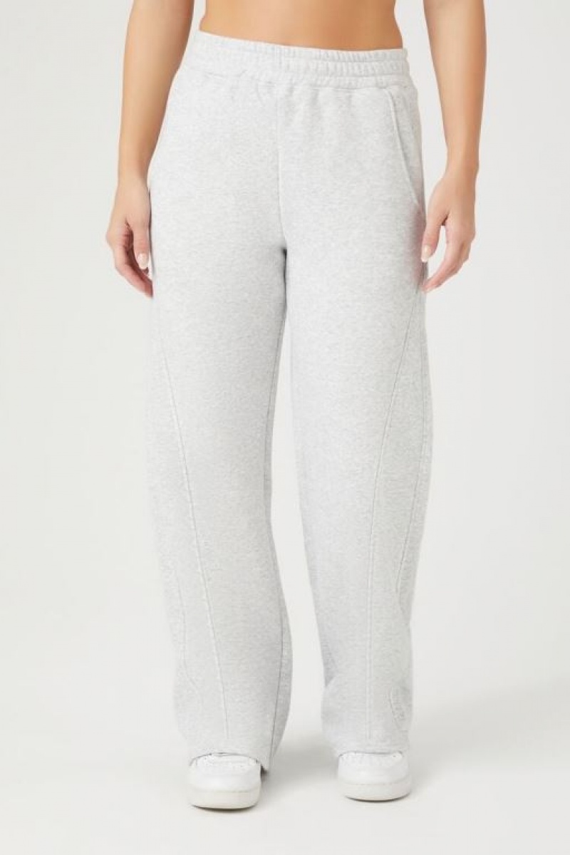 Pantalon Forever 21 Fleece Cotton Sweatpants Mujer Gris | 6hequPwVcaW