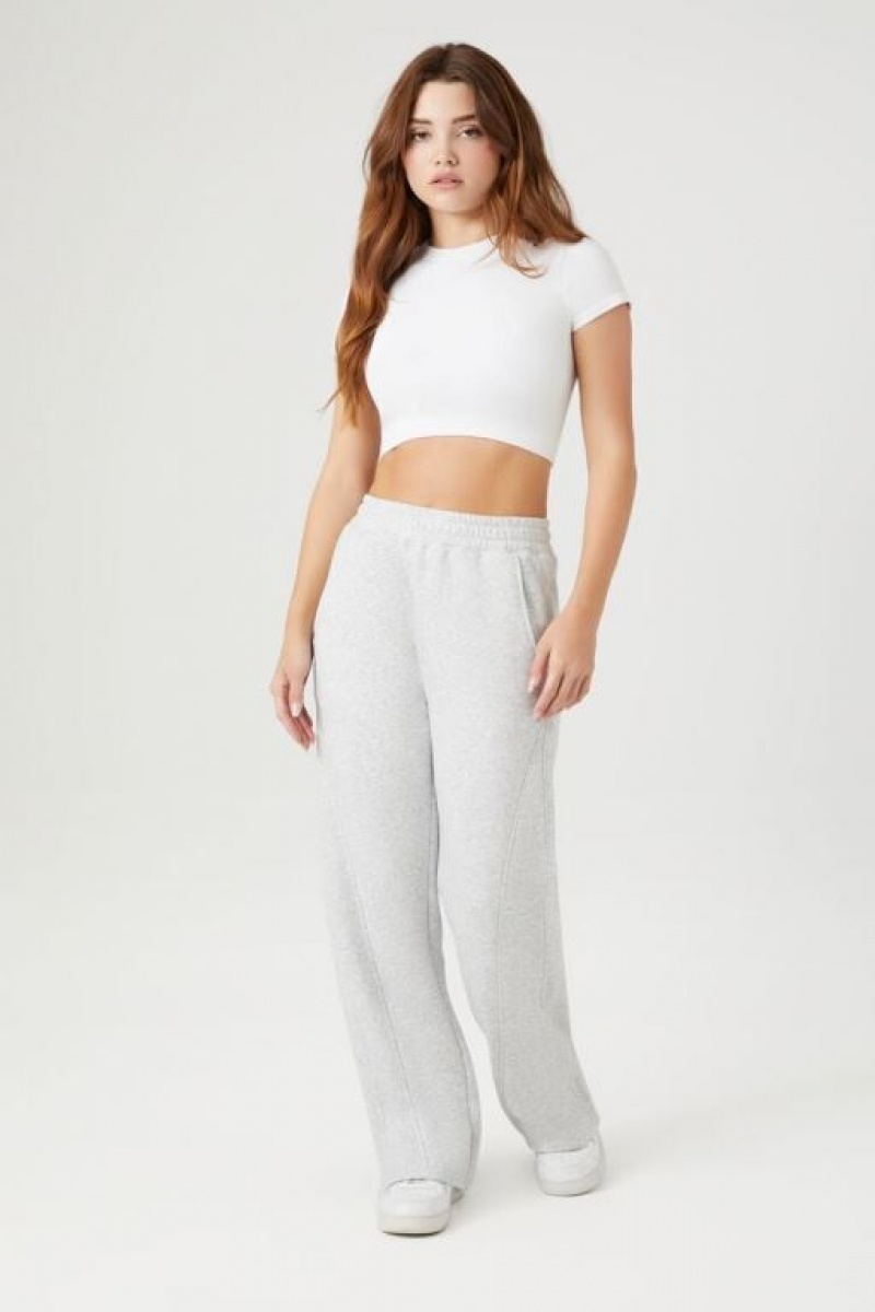 Pantalon Forever 21 Fleece Cotton Sweatpants Mujer Gris | 6hequPwVcaW