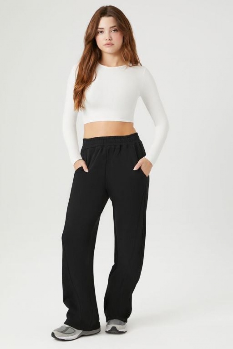 Pantalon Forever 21 Fleece Cotton Sweatpants Mujer Negras | KCg5rzW628g