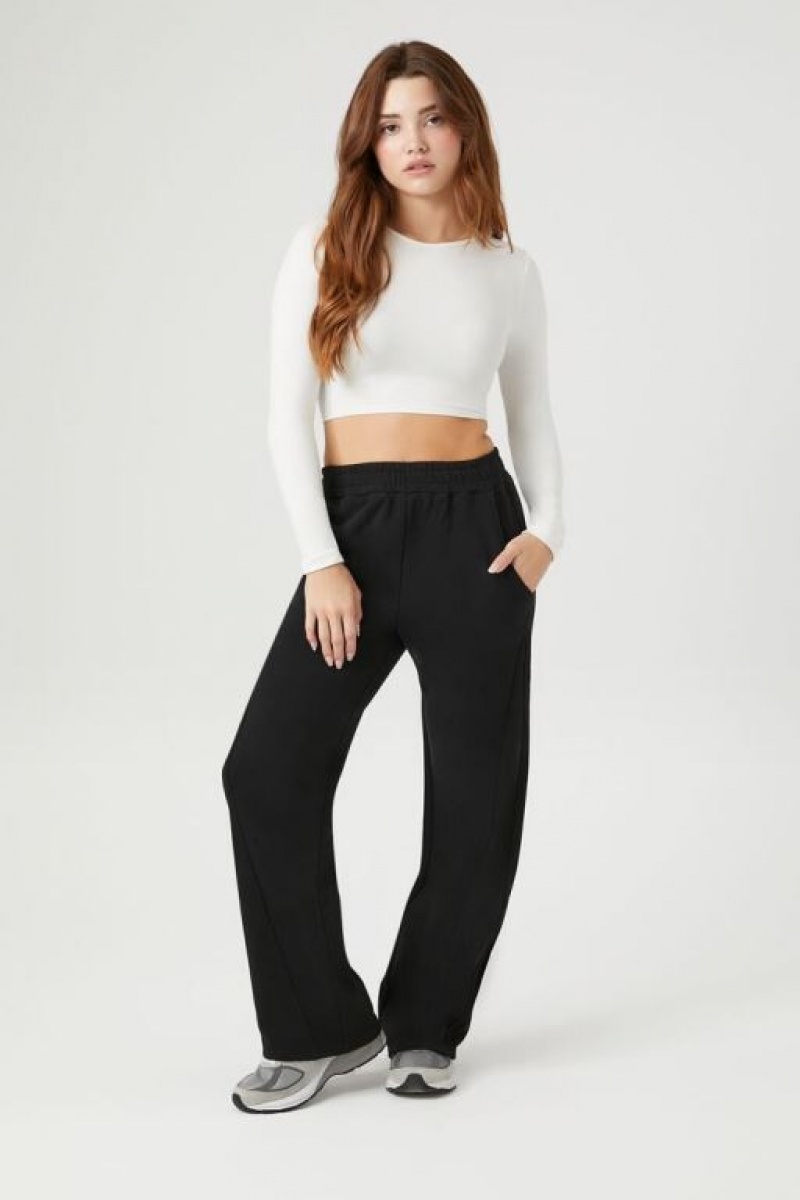 Pantalon Forever 21 Fleece Cotton Sweatpants Mujer Negras | KCg5rzW628g