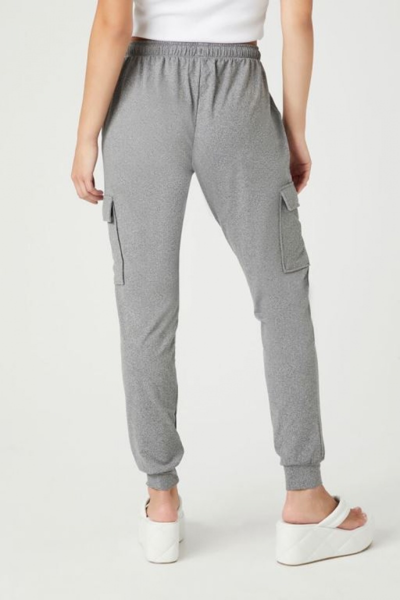 Pantalon Forever 21 Fleece Drawstring Cargo Joggers Mujer Gris | fsMendCQt4Z