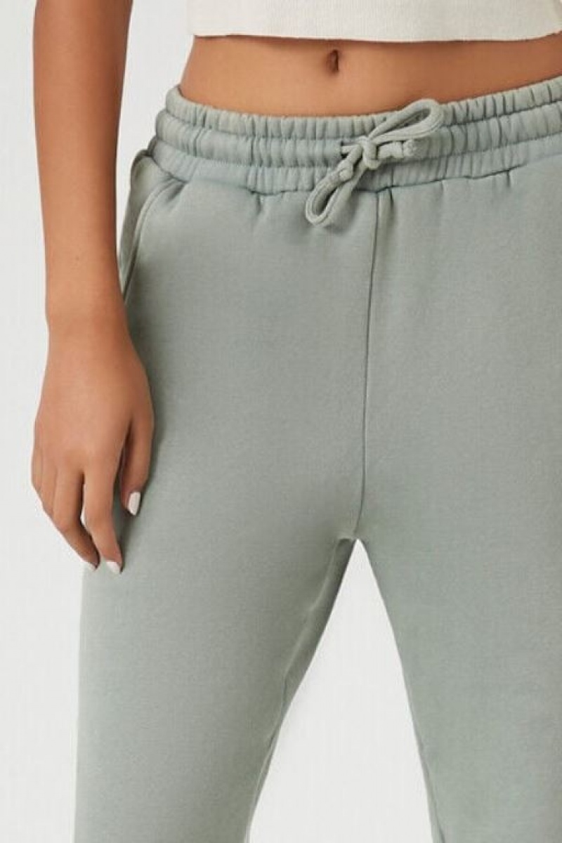 Pantalon Forever 21 Fleece Drawstring Joggers Mujer Verde | TIcG0A9Szsd