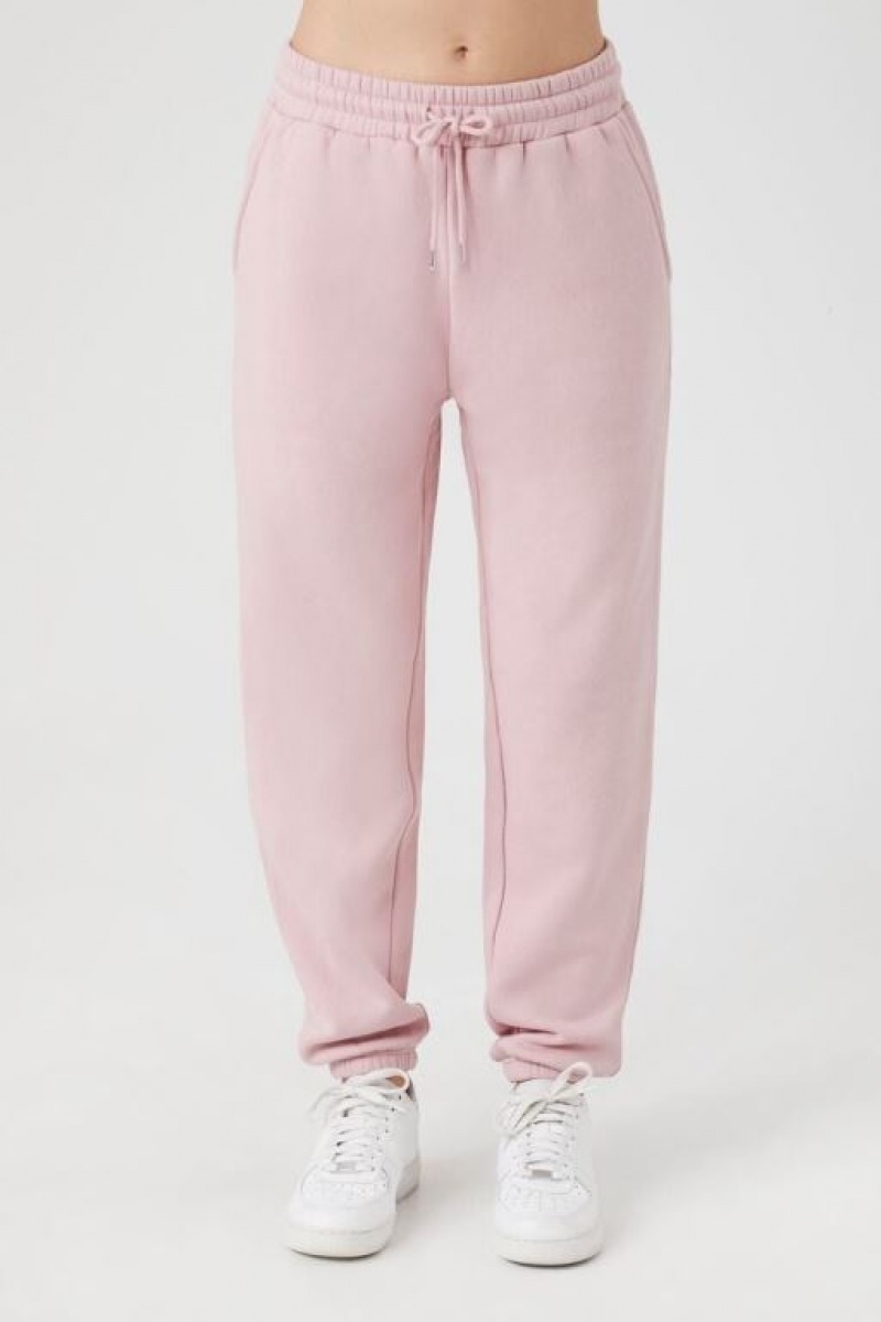 Pantalon Forever 21 Fleece Drawstring Joggers Mujer Moradas | lrPIFzUdskc