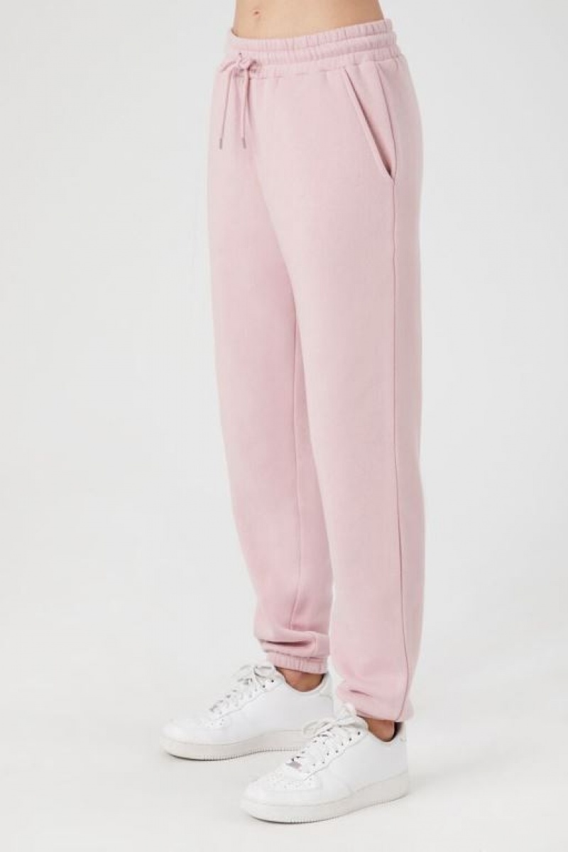 Pantalon Forever 21 Fleece Drawstring Joggers Mujer Moradas | lrPIFzUdskc