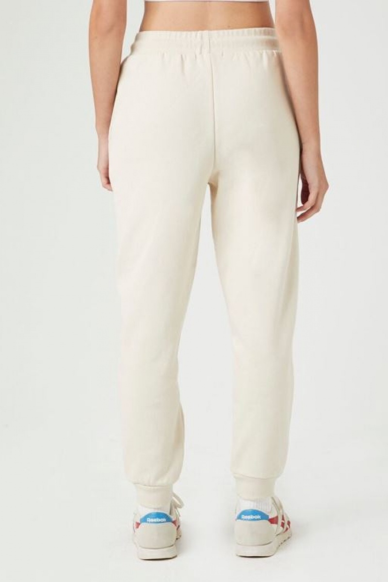 Pantalon Forever 21 Fleece Drawstring Joggers Mujer Beige | X0YjOoWPhHP