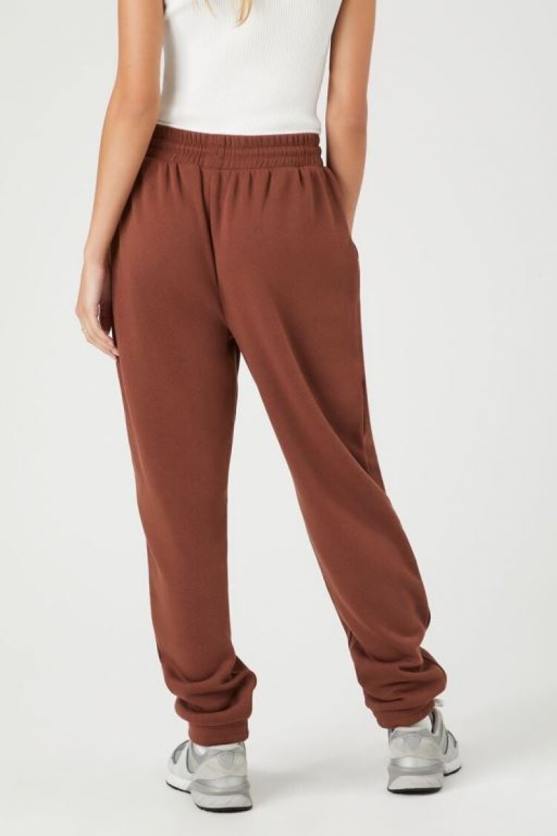 Pantalon Forever 21 Fleece Drawstring Joggers Mujer Cappuccino | IsPEPV7LIi8