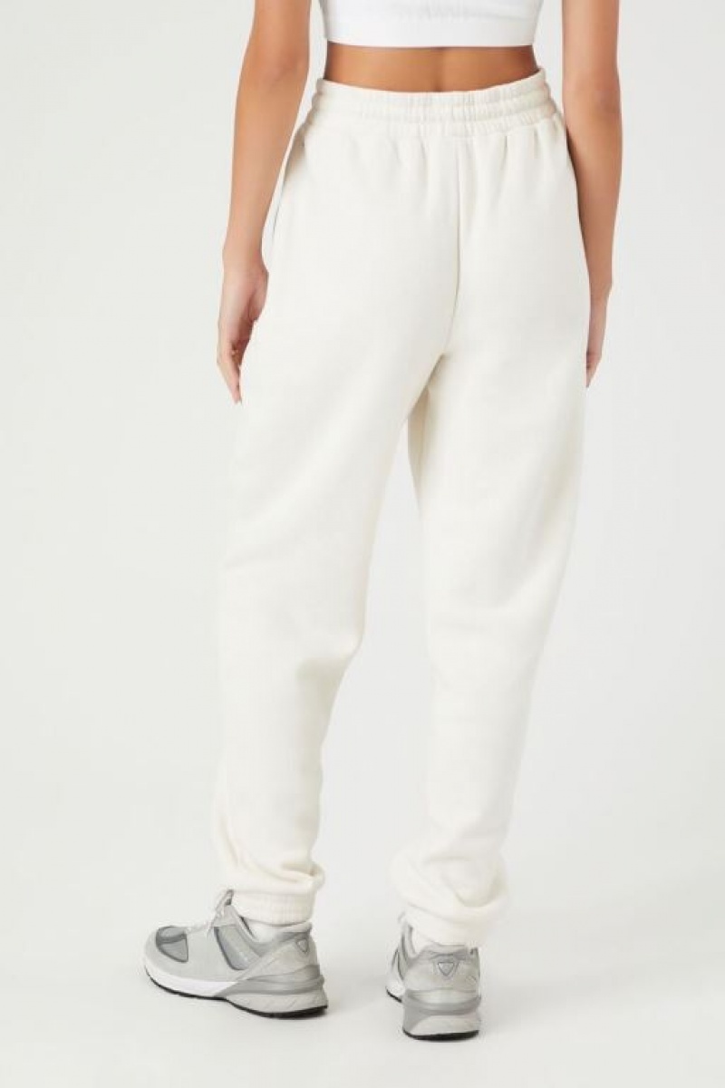 Pantalon Forever 21 Fleece Drawstring Joggers Mujer Birch | uUCyVTyFntq