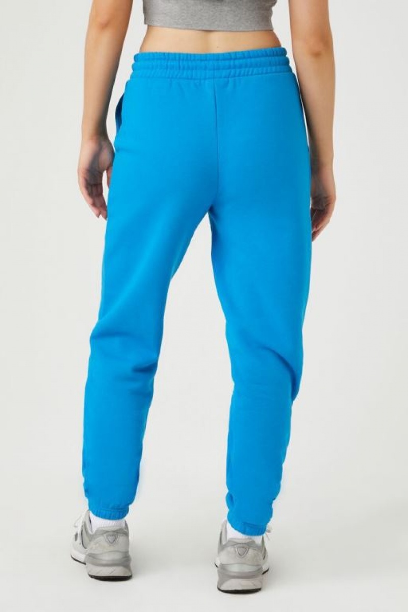 Pantalon Forever 21 Fleece Drawstring Joggers Mujer Azules | MfvVPEj5nta