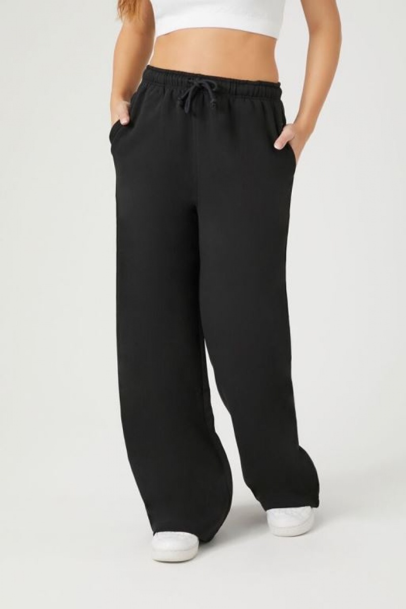 Pantalon Forever 21 Fleece Drawstring Sweatpants Mujer Negras | BFmpEVxZrox