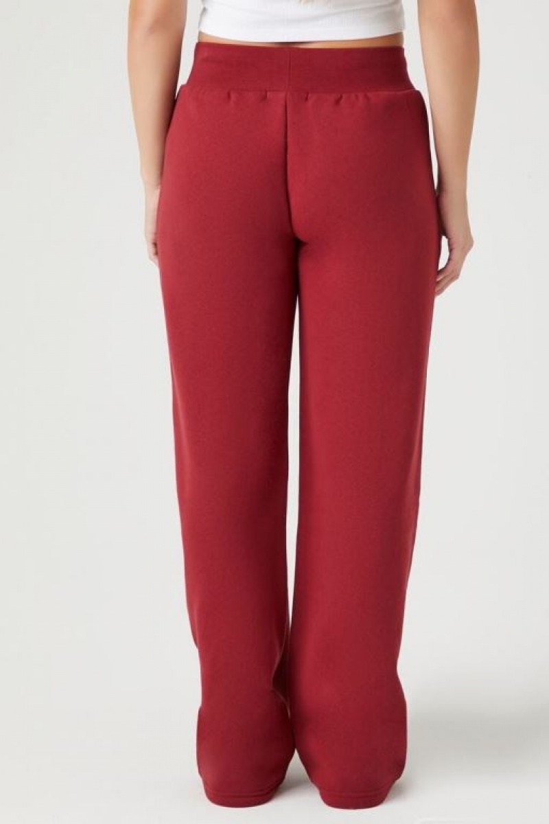 Pantalon Forever 21 Fleece Drawstring Sweatpants Mujer Burdeos | AggWPAtmrH0