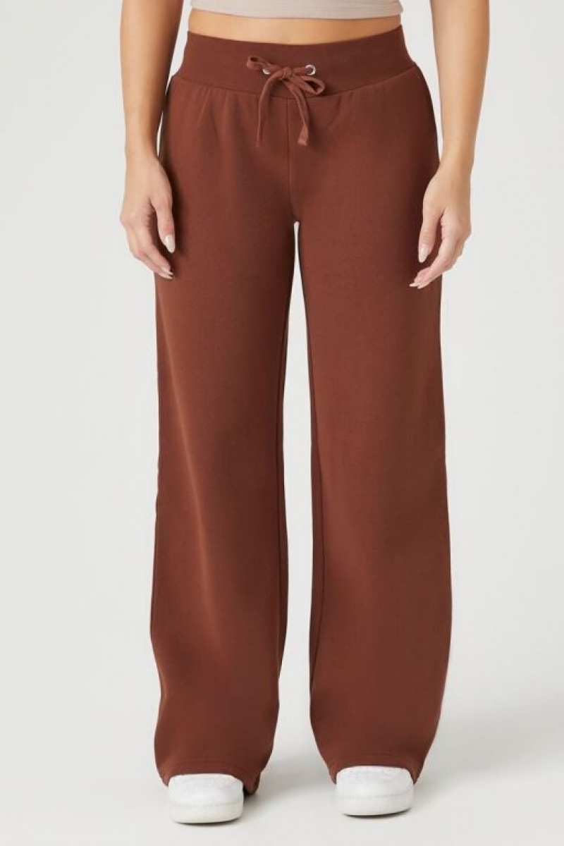 Pantalon Forever 21 Fleece Drawstring Sweatpants Mujer Cappuccino | 5qvOc5MQlBl