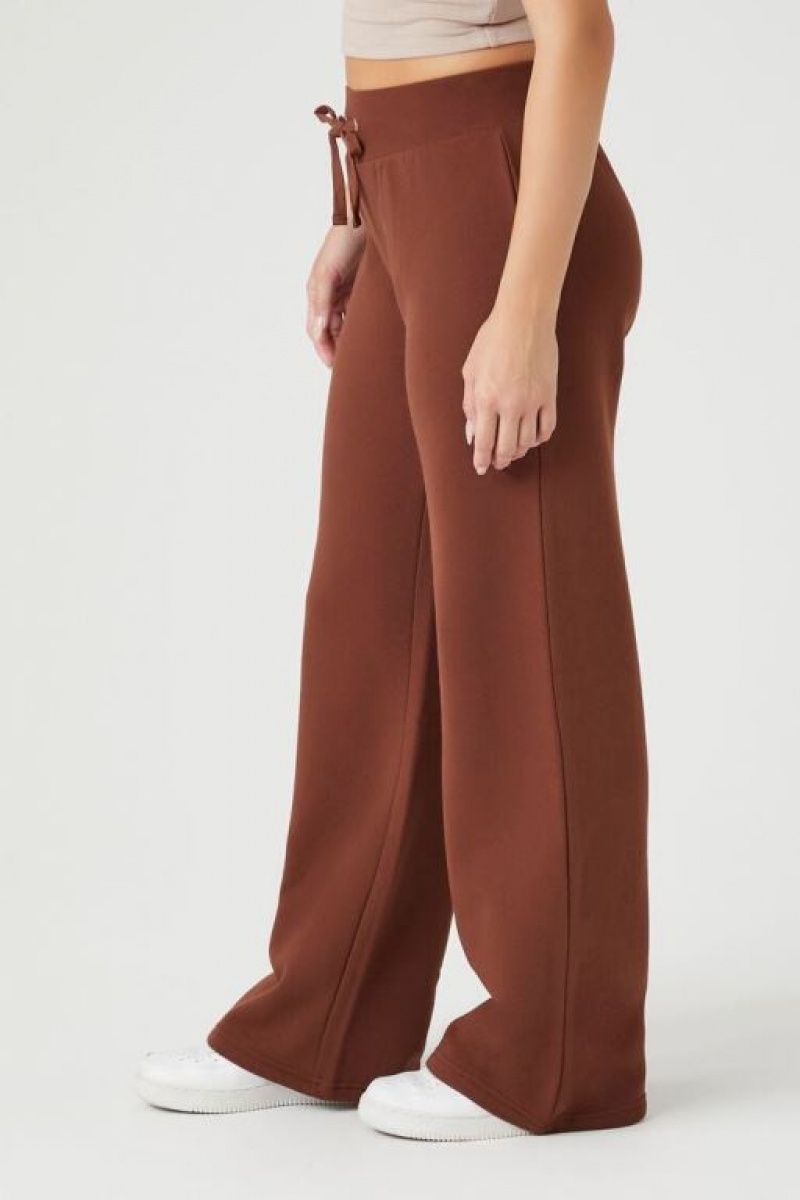 Pantalon Forever 21 Fleece Drawstring Sweatpants Mujer Cappuccino | 5qvOc5MQlBl