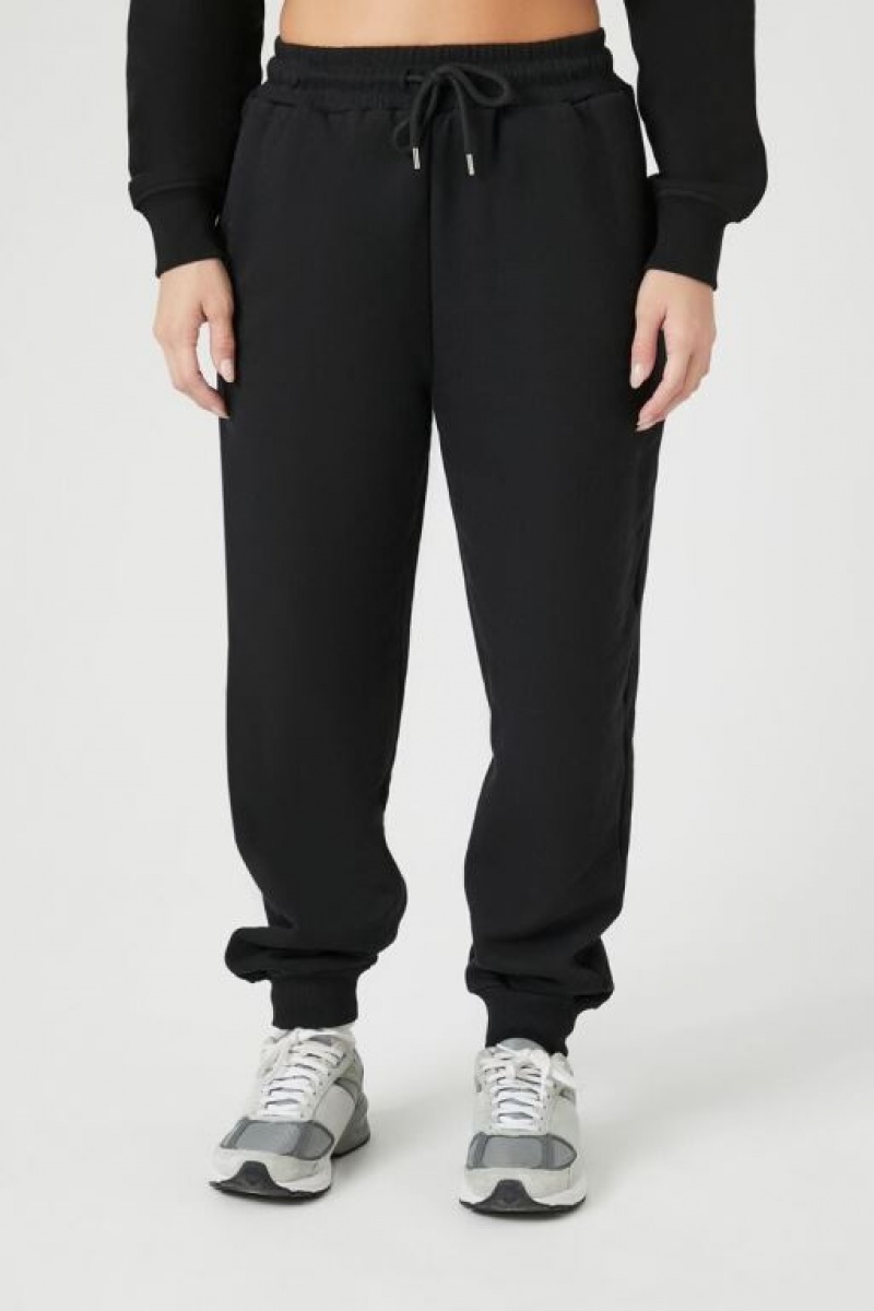 Pantalon Forever 21 Fleece Los Angeles Estampadas Joggers Mujer Negras | oGH9eTjGfRj