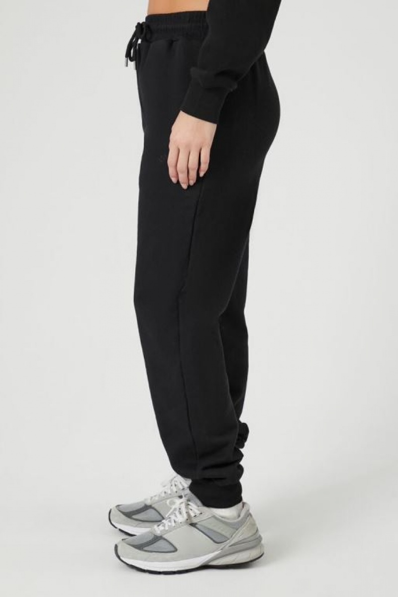 Pantalon Forever 21 Fleece Los Angeles Estampadas Joggers Mujer Negras | oGH9eTjGfRj