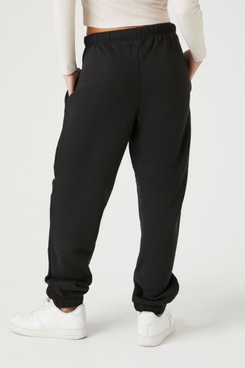 Pantalon Forever 21 Fleece Los Angeles Estampadas Joggers Mujer Negras | ZLD76xNoEeC