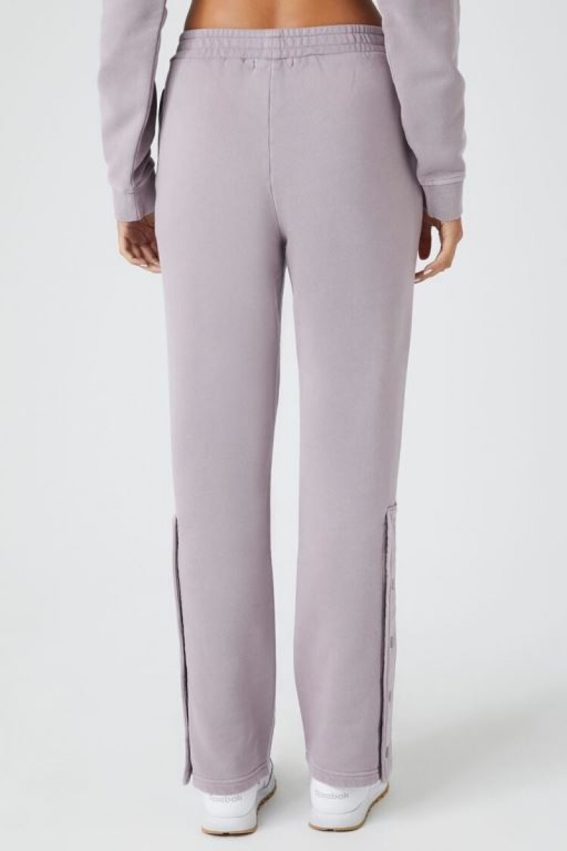 Pantalon Forever 21 Fleece Mineral Wash Sweatpants Mujer Moradas | 4QFGjGcTMYI