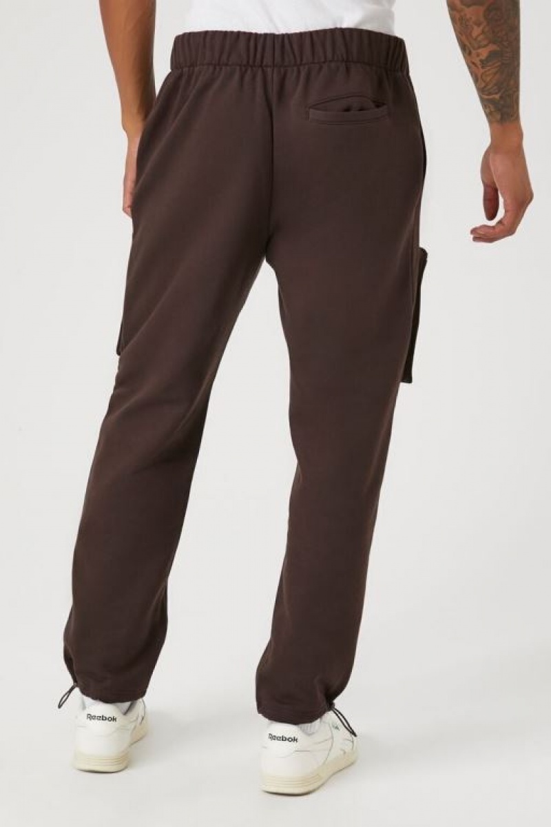 Pantalon Forever 21 Fleece Zip Pocket Cargo Joggers Hombre Cocoa | tUau6Ya5kPd