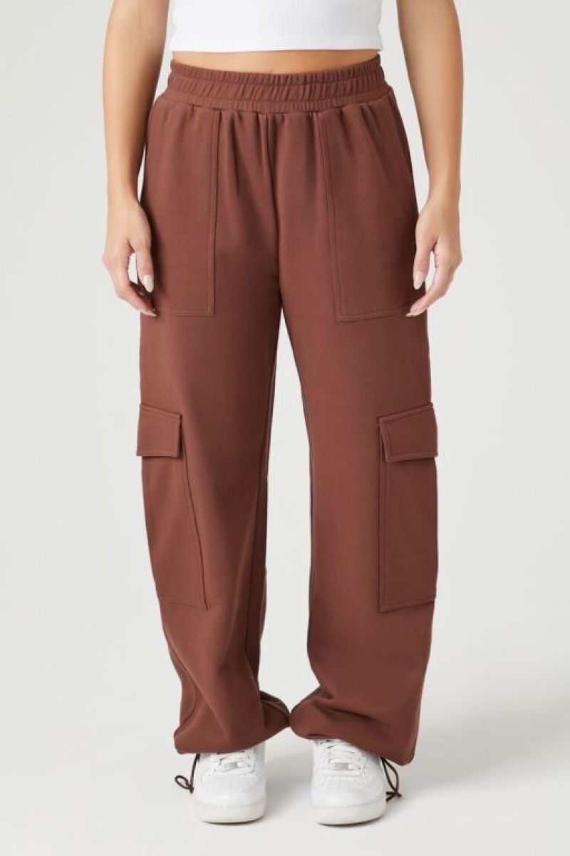 Pantalon Forever 21 French Terry Cargo Joggers Mujer Chocolate | ZDrQGbKjlfR