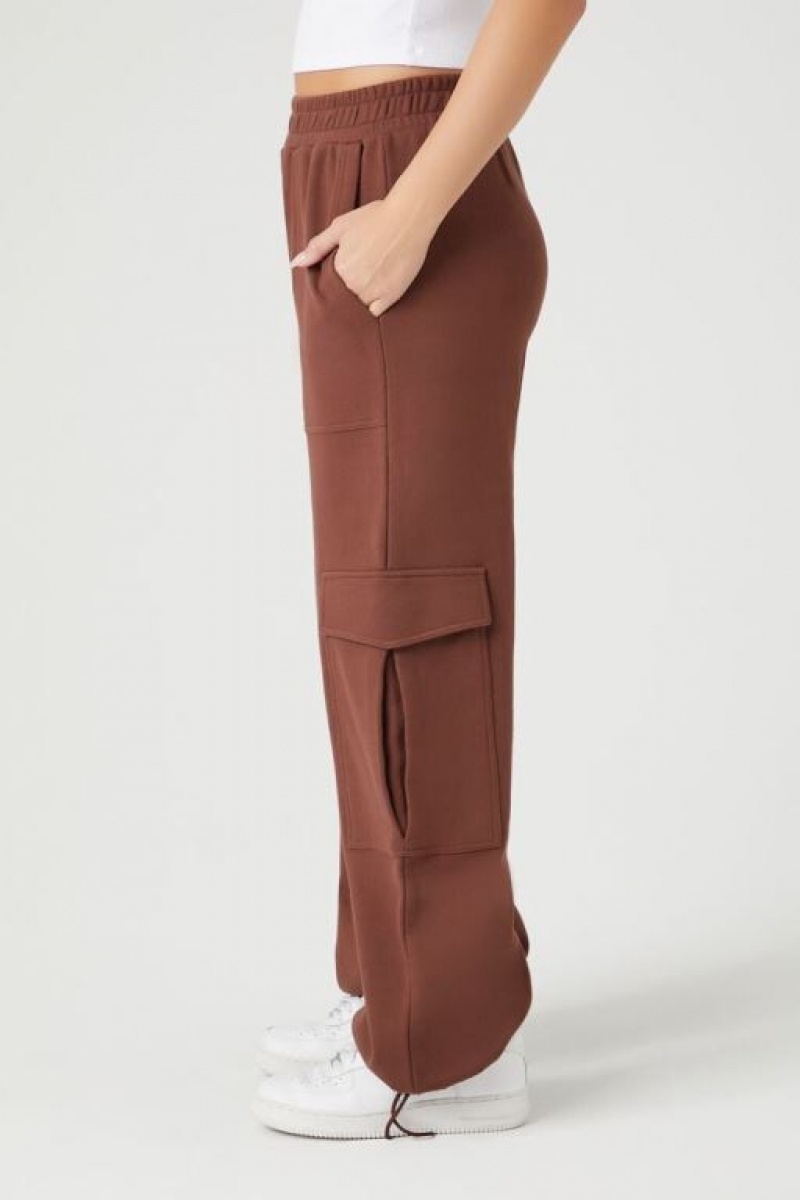 Pantalon Forever 21 French Terry Cargo Joggers Mujer Chocolate | ZDrQGbKjlfR