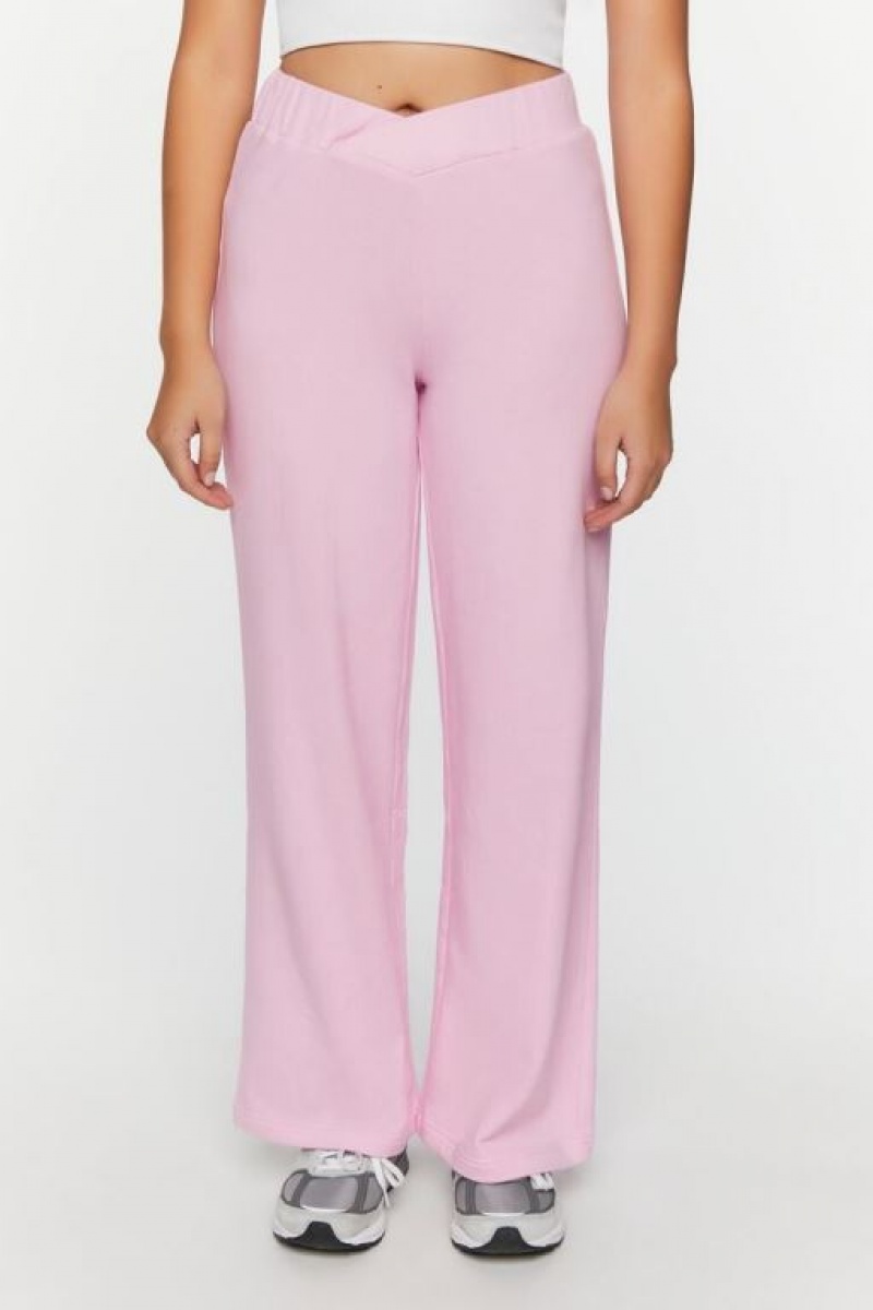 Pantalon Forever 21 French Terry Crossover Mujer Rosas | Zpiu1yw4j6w