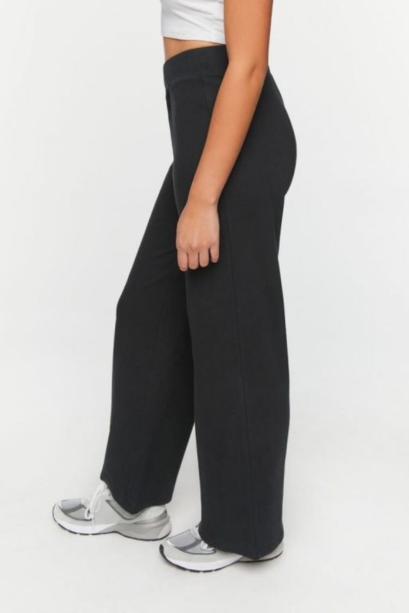 Pantalon Forever 21 French Terry Crossover Mujer Negras | 89oAv21ZBGt